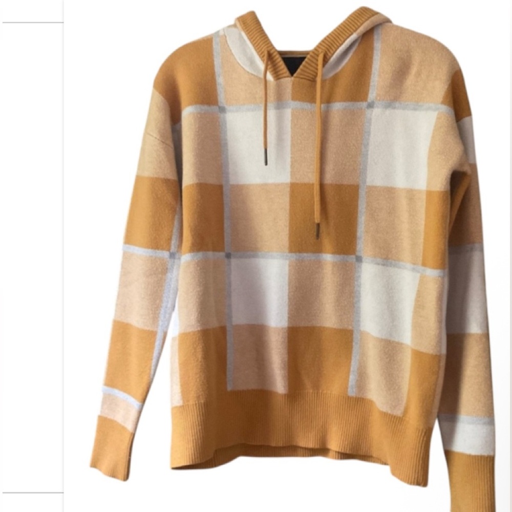 Rachel Rachel Roy Women's Sweater Size S Long-Sleeved Hooded Plaid Pullover